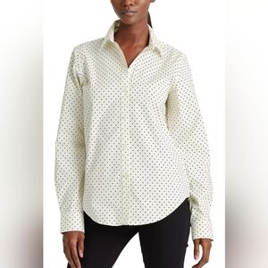 Lauren Ralph Lauren White Polka Dot Blouse